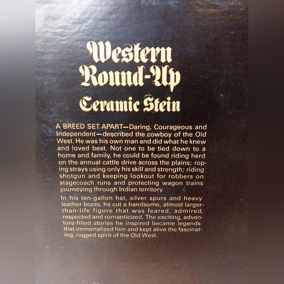 LargeWestern Round up Avon Collector Stein with pewter lid and Original box - Picture 8 of 10